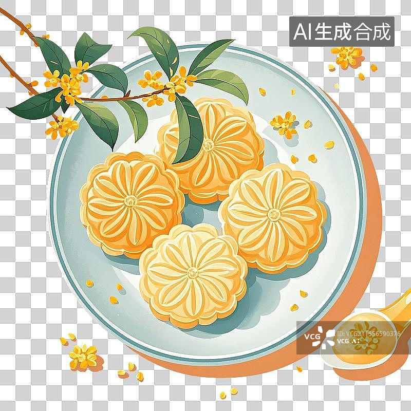 【AI数字艺术】国潮单品元素-桂花糕图片素材