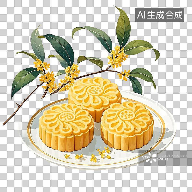 【AI数字艺术】国潮单品元素-桂花糕图片素材