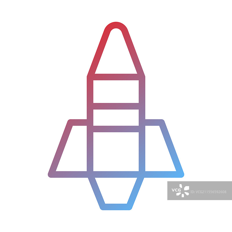 渐变色的抽象火箭轮廓图标，代表太空图片素材
