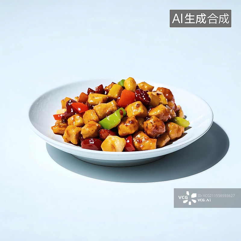 【AI数字艺术】色泽诱人宫保鸡丁图片素材