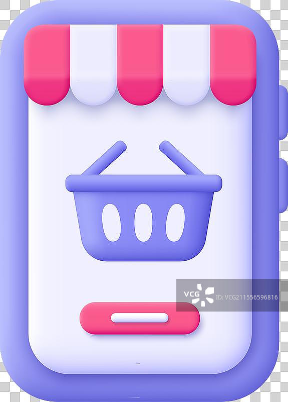 智能手机上带有购物篮或购物车图标图片素材