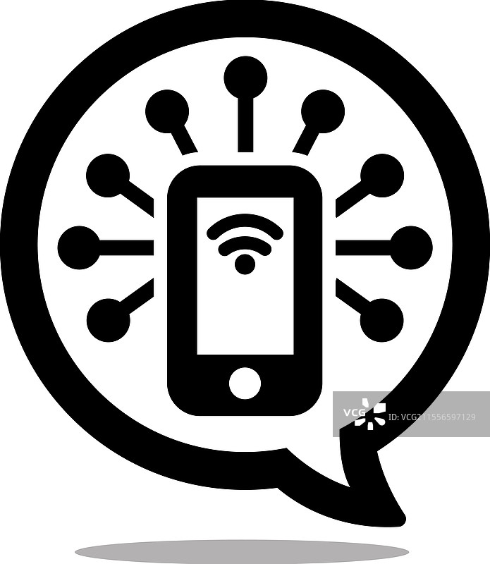 移动标志服务 Wi-Fi 实心黑色图标图片素材