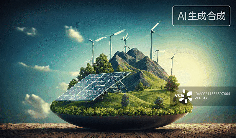 【AI数字艺术】绿色能源图片素材