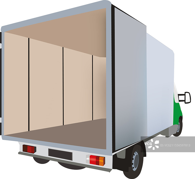 空货车，车门敞开，准备装载货物图片素材