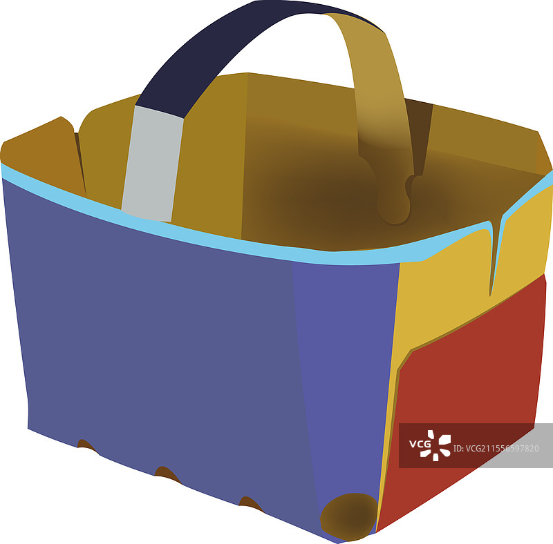 空的纸板篮子，带把手，准备好用于图片素材