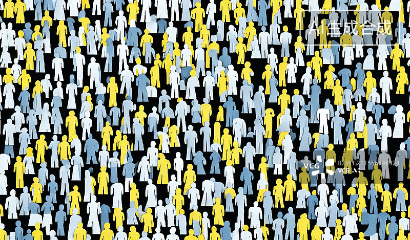 【AI数字艺术】人群涌动图片素材
