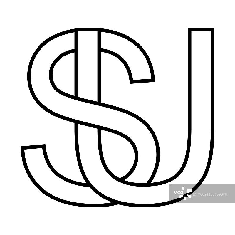 双字母标志符号，代表美国的标识设计图片素材