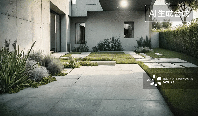 【AI数字艺术】现代庭院图片素材