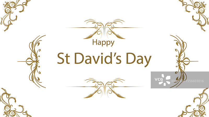 快乐的圣大卫日优雅金色横幅图片素材