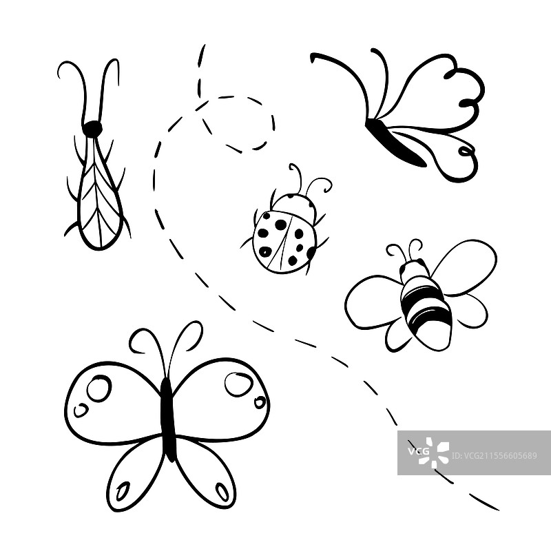 涂鸦昆虫动物系列合集图片素材