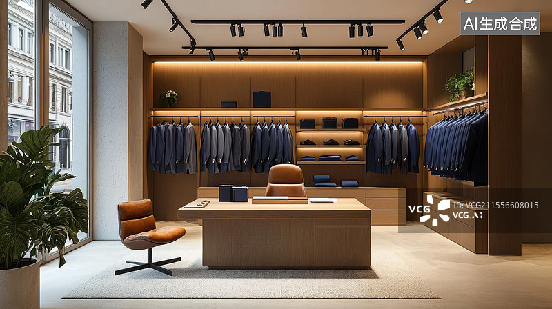 【AI数字艺术】现代男装店的优雅格调图片素材