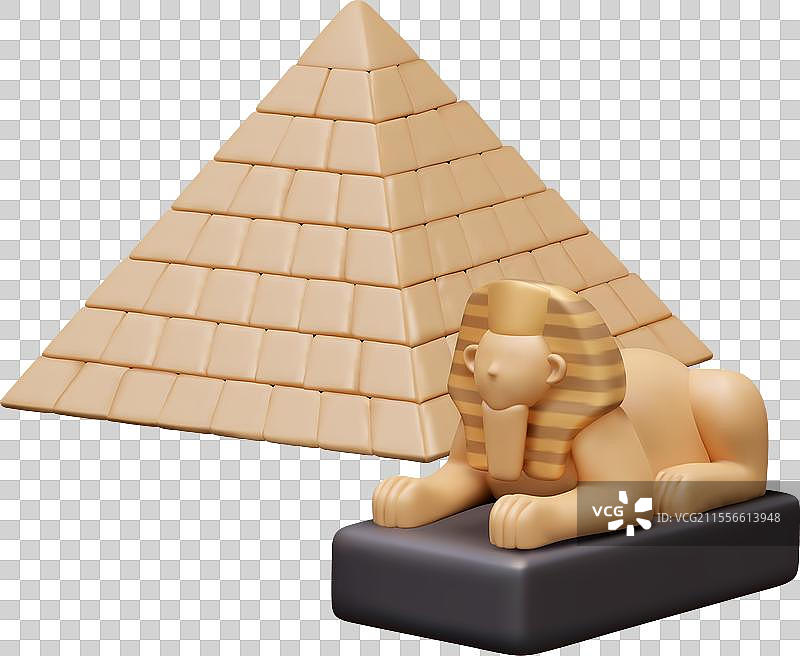 逼真的金字塔与大斯芬克斯像图片素材