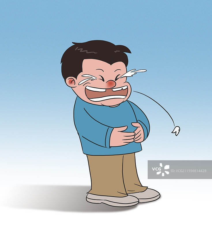 搞笑可爱卡通趣味笑掉大牙幽默开心快乐捧腹大笑情绪热烈资讯卡通插画图片素材