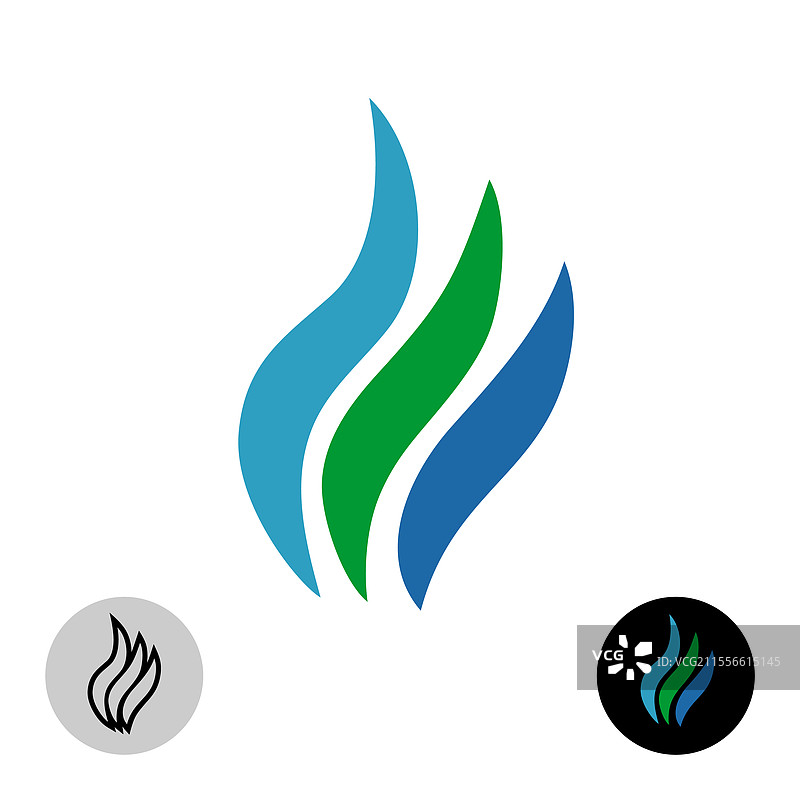 蓝色火焰优雅标志图片素材