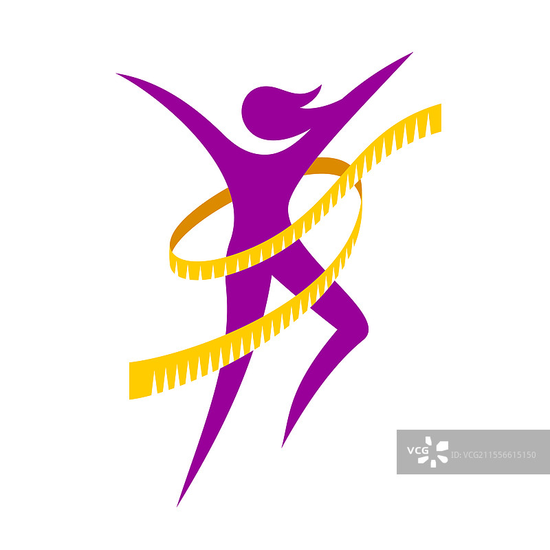 优雅的饮食形状标志与卷尺图片素材