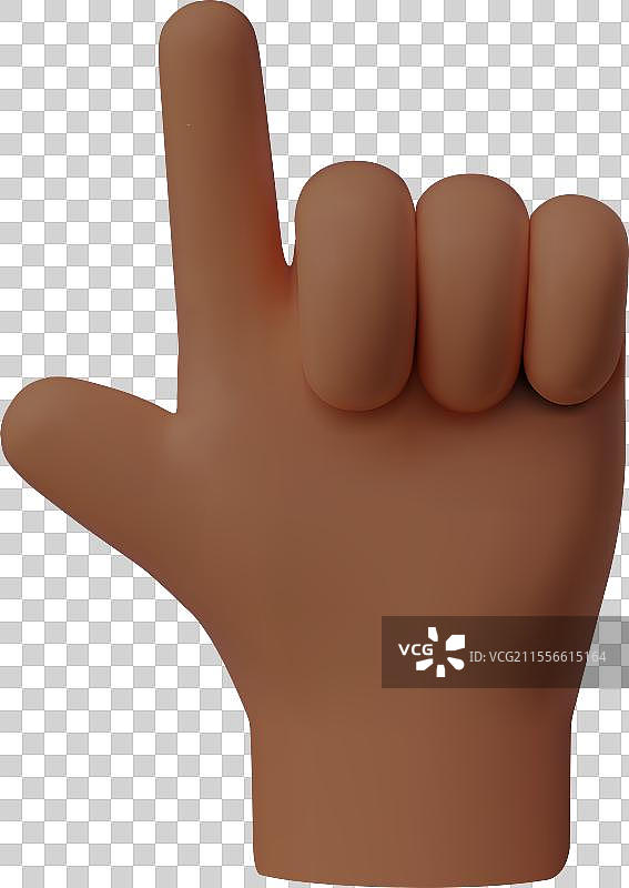 手势手指符号数字二 3D图片素材