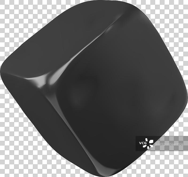 孤立的3D黑色立方体，四面空白图片素材