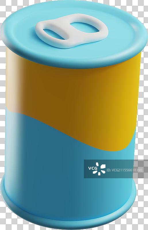 黄色和蓝色的拉环罐头图片素材