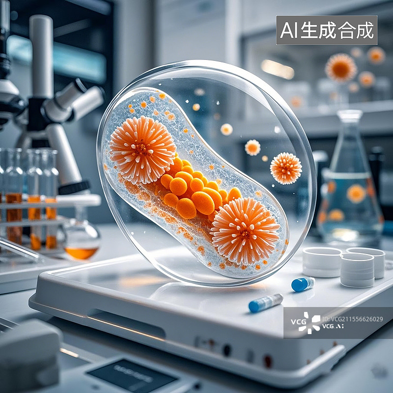 【AI数字艺术】细菌显微摄影微观纹理图片素材