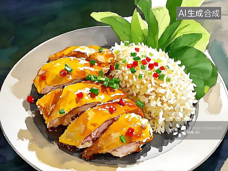 【AI数字艺术】海南鸡饭图片素材