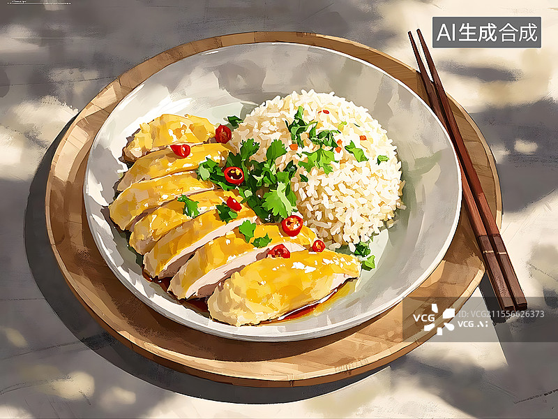 【AI数字艺术】海南鸡饭图片素材