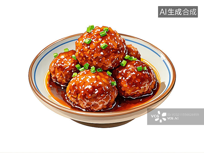 【AI数字艺术】红烧狮子头图片素材