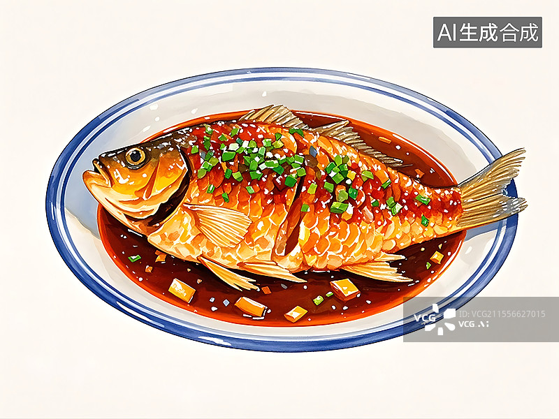【AI数字艺术】红烧鱼图片素材