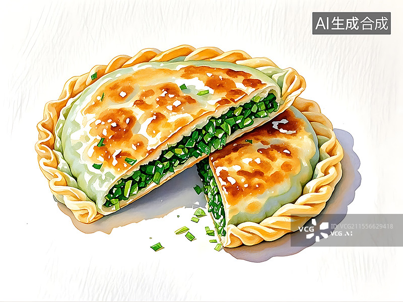 【AI数字艺术】韭菜盒子图片素材