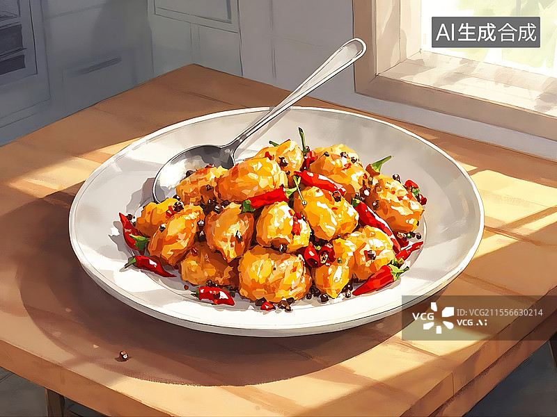 【AI数字艺术】辣子鸡图片素材