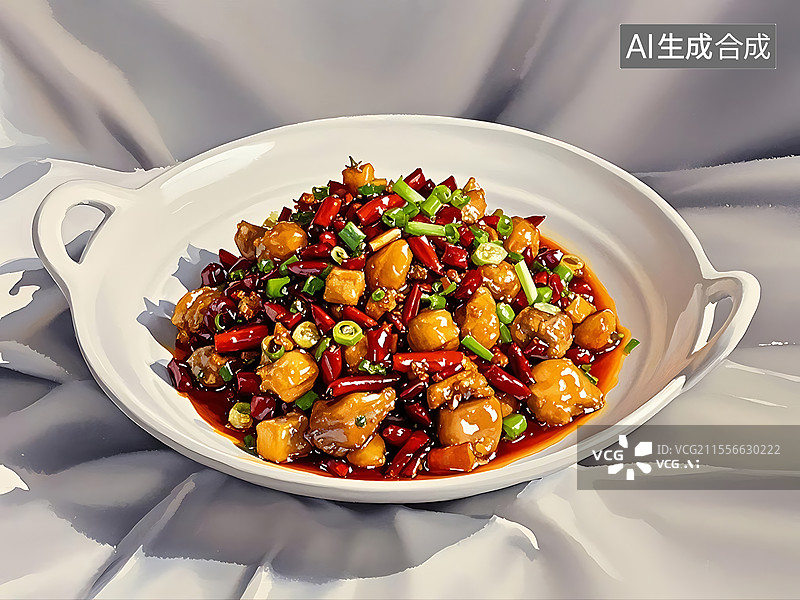 【AI数字艺术】辣子鸡图片素材