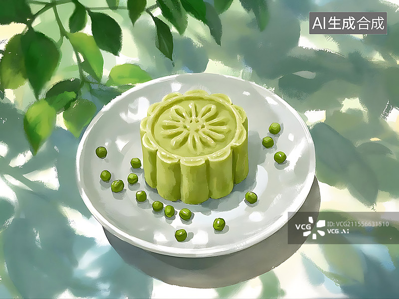 【AI数字艺术】绿豆糕图片素材