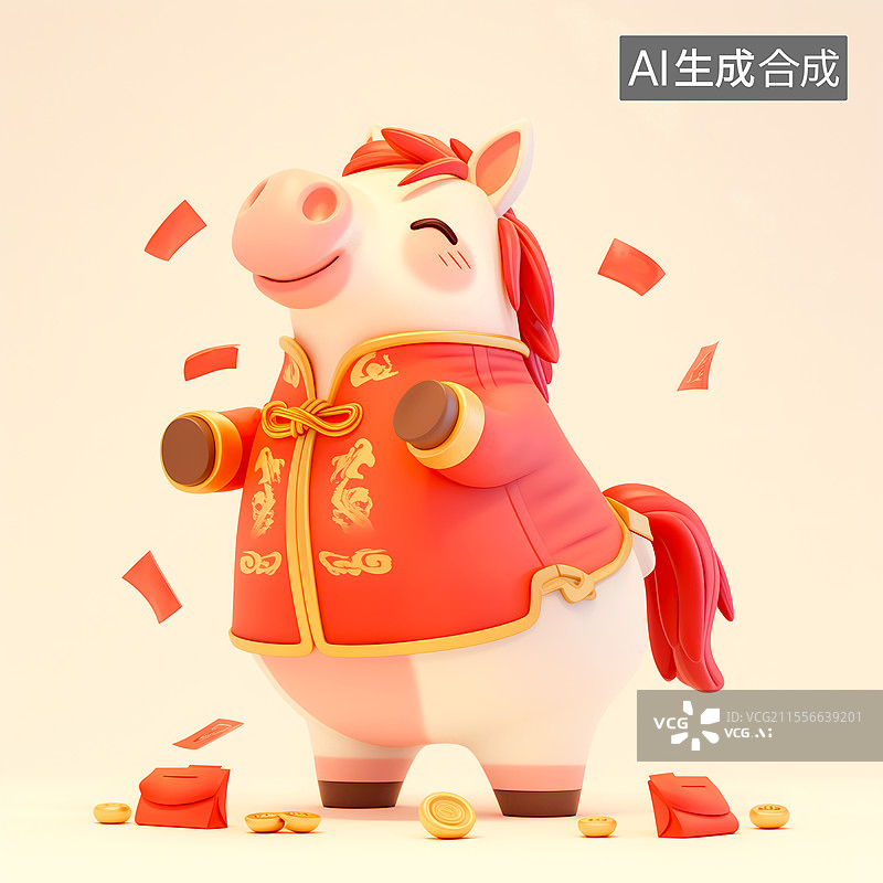 【AI数字艺术】3D马年吉祥物图片素材