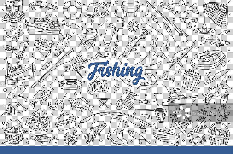渔具和鱼类，供感兴趣的渔民使用图片素材
