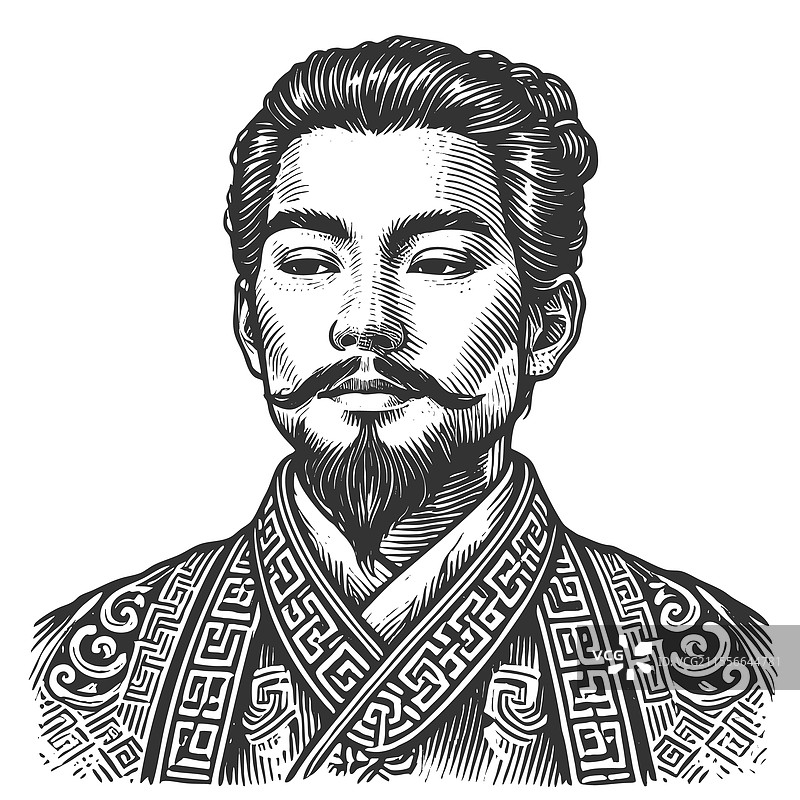 古代中国贵族的肖像图片素材