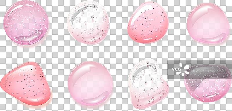 粉色透明的肥皂或洁肤凝胶滴珠图片素材
