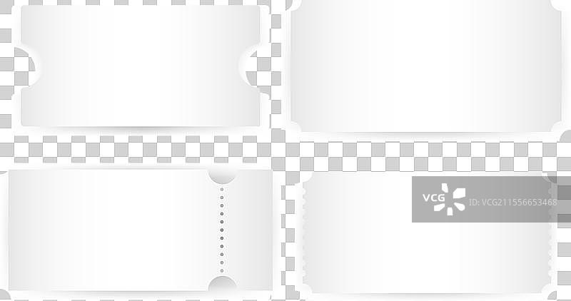 现实的白色优惠券票模板图片素材