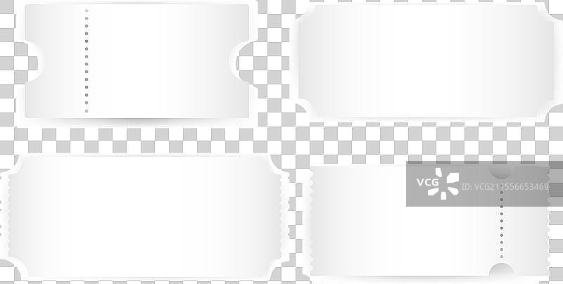 现实的白色优惠券票模板图片素材