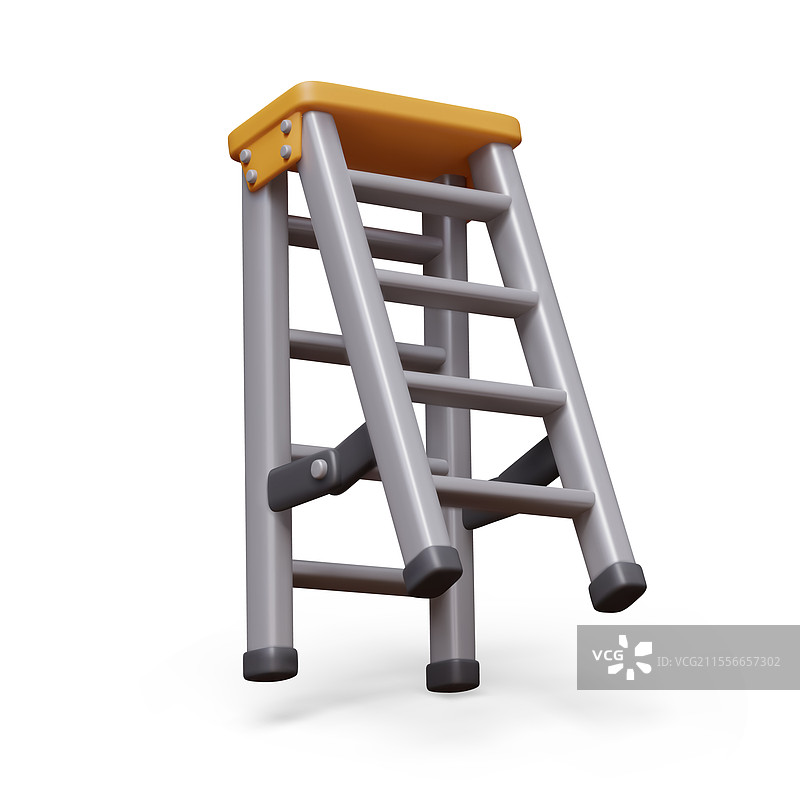 可折叠金属梯子 便携铝梯图片素材