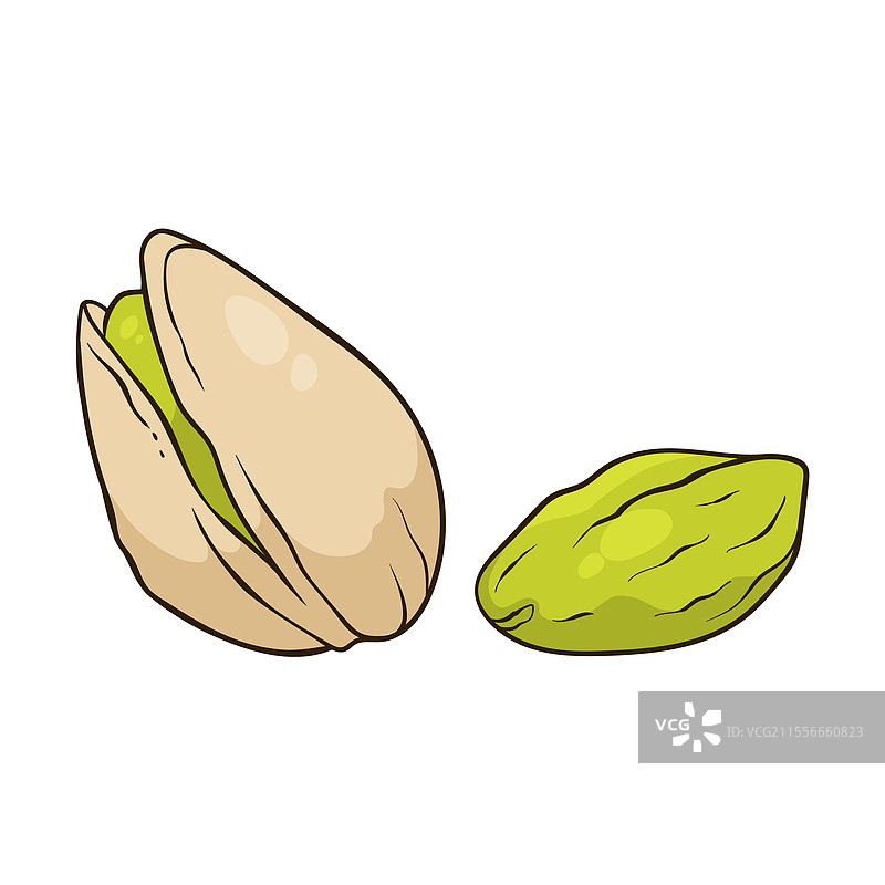 带壳和去壳的开心果图片素材