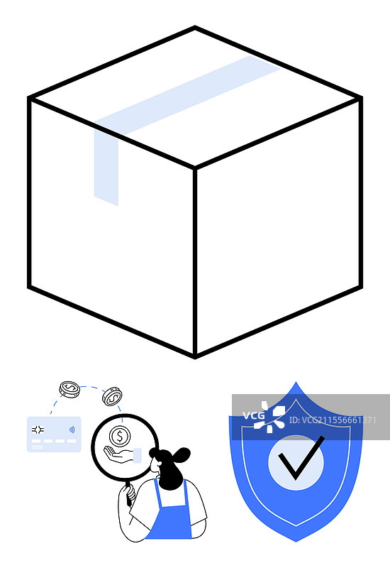 电子商务配送概念与安全支付图片素材