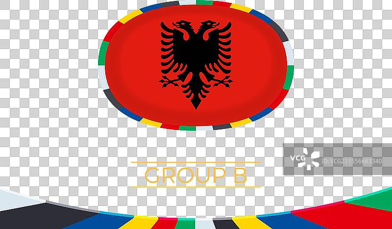 2024年欧洲足球锦标赛的阿尔巴尼亚国旗图片素材