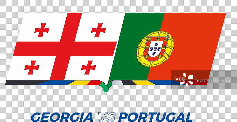 格鲁吉亚与葡萄牙在足球比赛小组中的对决图片素材