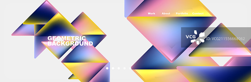 五颜六色的三角形以不同大小层叠在一起图片素材