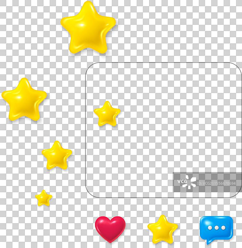 社交媒体照片 3D 心形框架图片素材