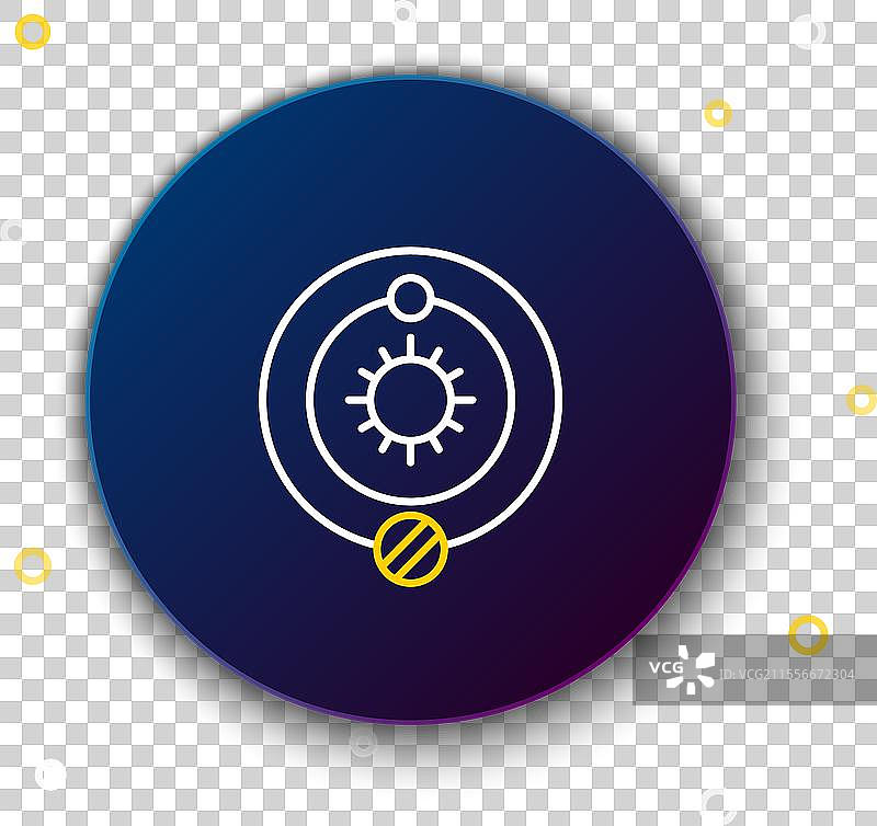 蓝色背景上的线条太阳系图标图片素材