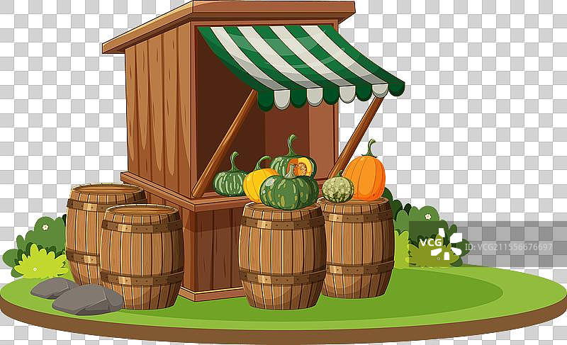 一个木制农场摊位图片素材