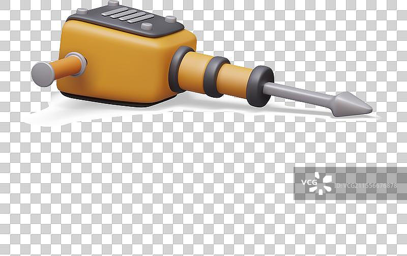 逼真的电锤躺在专业设备上图片素材