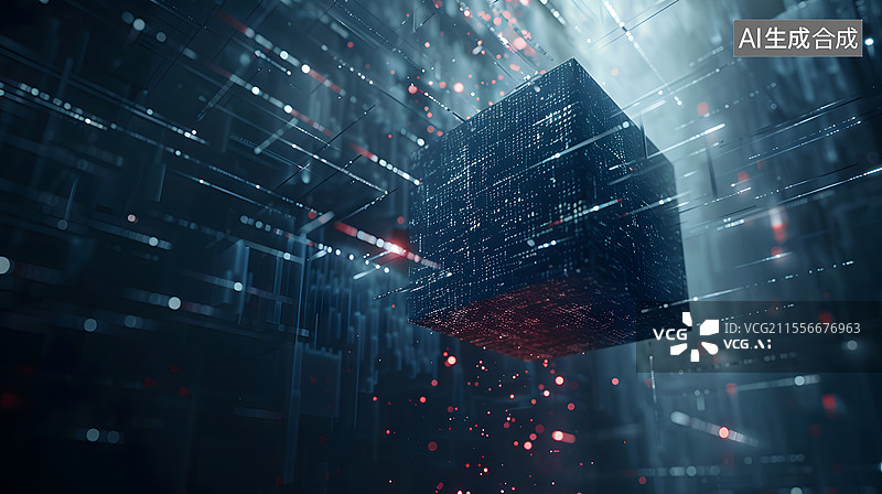 【AI数字艺术】数据科技结构数据存储立方体科技图片素材