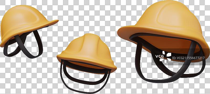 不同角度的建筑工人黄色安全帽图片素材