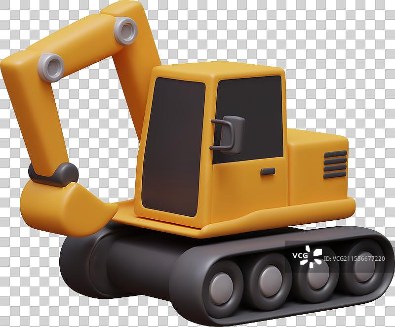 逼真的挖掘机详细图像图片素材